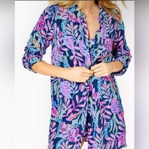 Lilly Pulitzer Blue and Pink Swim Coverup/dress